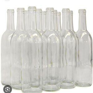 New clear plastic 750 ml wine bottle with cap 12 pack